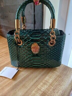 Kurt Geiger NWT Teal Croc Mini Tote/Crossbody & Dustbag